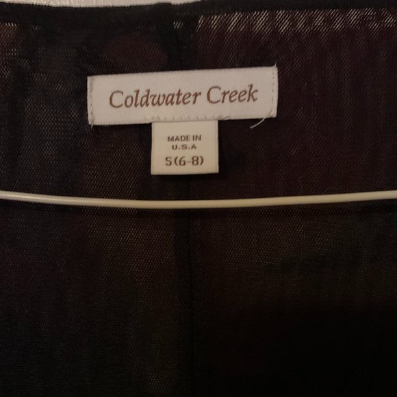 Gorgeous Coldwater Creek Wine, Black, Multi Cross Wrap Blouse Top NWT - Size S - Picture 3 of 8
